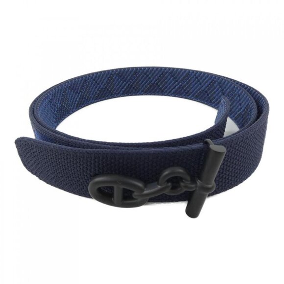 Hermes Canvas Navy Blue Belt
